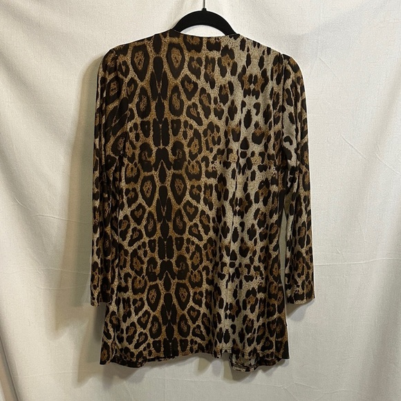 Leopard Print Open Front Cardigan - Picture 4 of 4